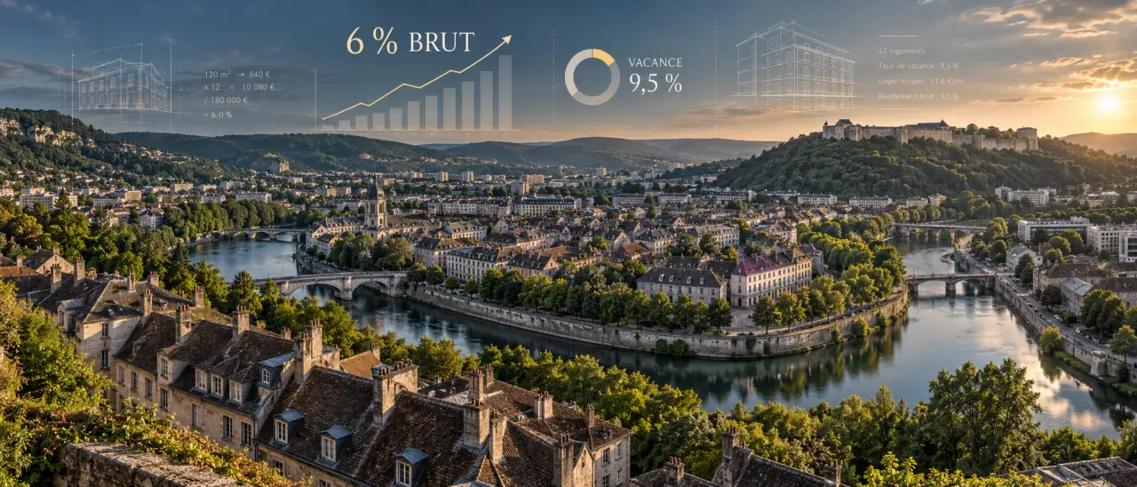Investissement locatif à Besançon : viser 6 % brut tout en intégrant 9,5 % de vacance
