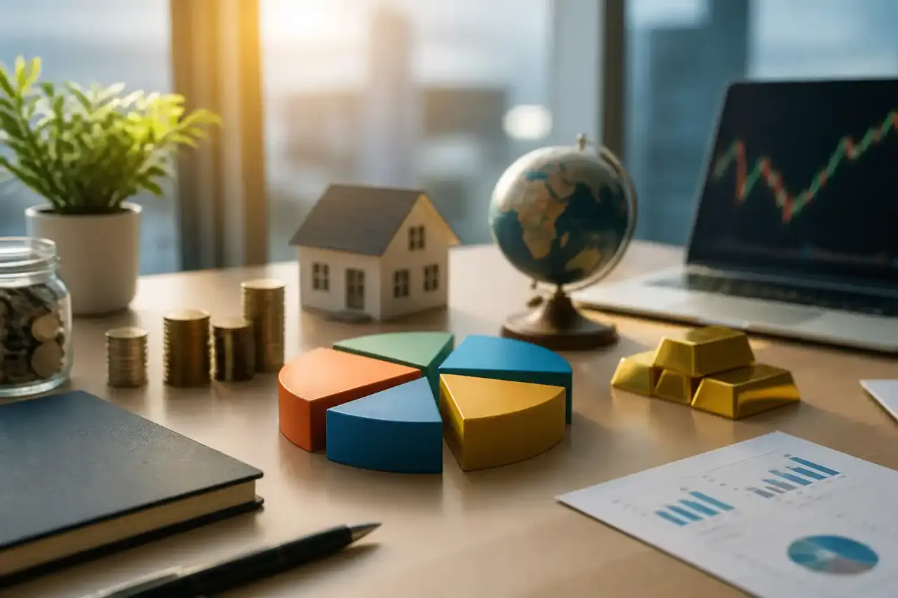 Perspective moderne de gratte-ciels symbolisant l'ascension financière